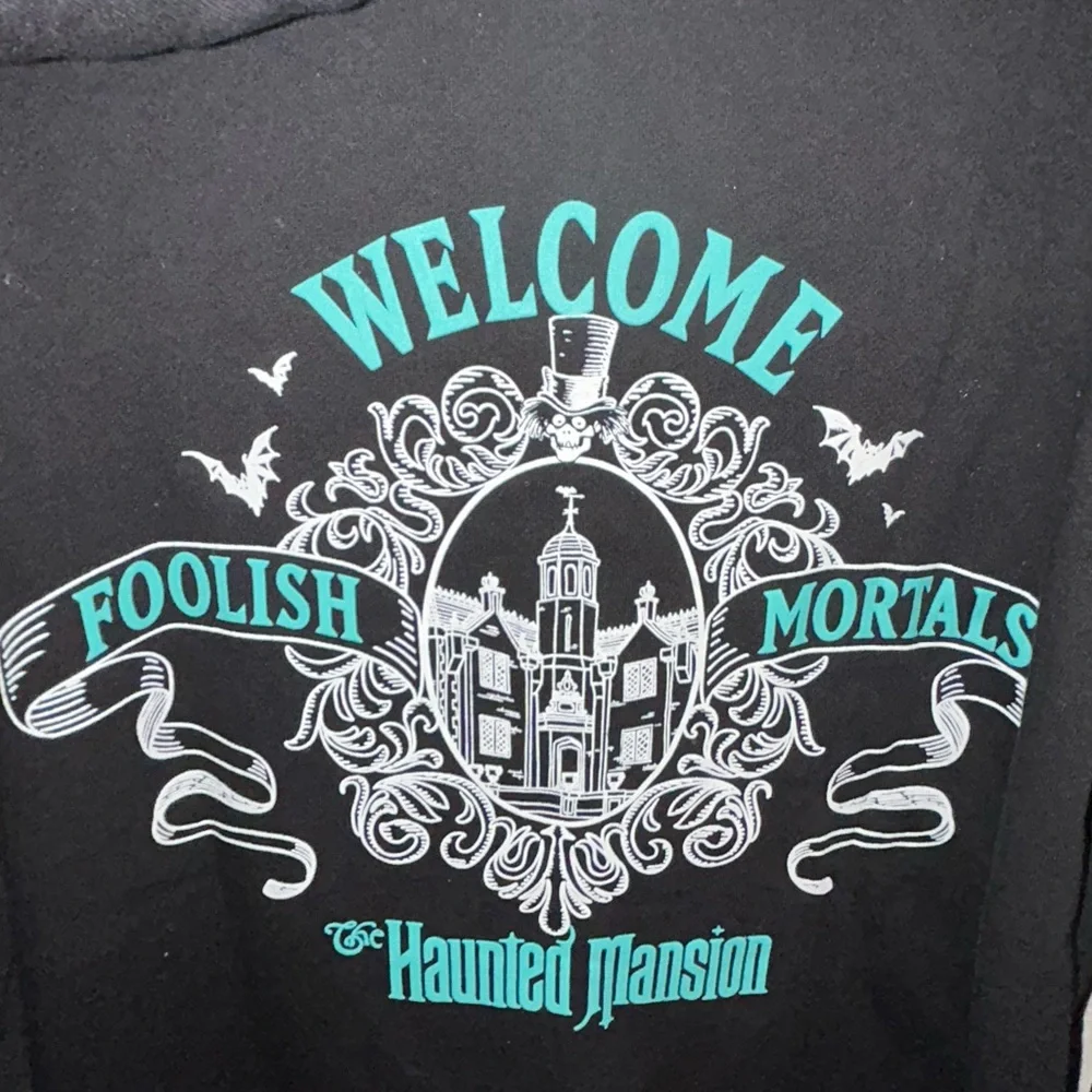 Black Disneyland Haunted Mansion Glow in the Dark Zip-Up Hoodie - Picture 2 of 5